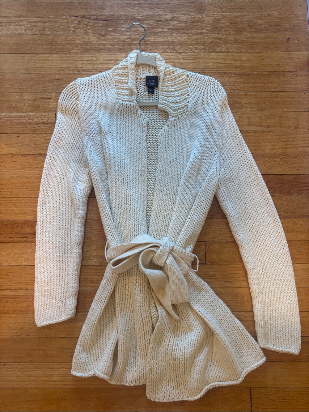 Eileen Fisher Cotton Robe Sweater - Small